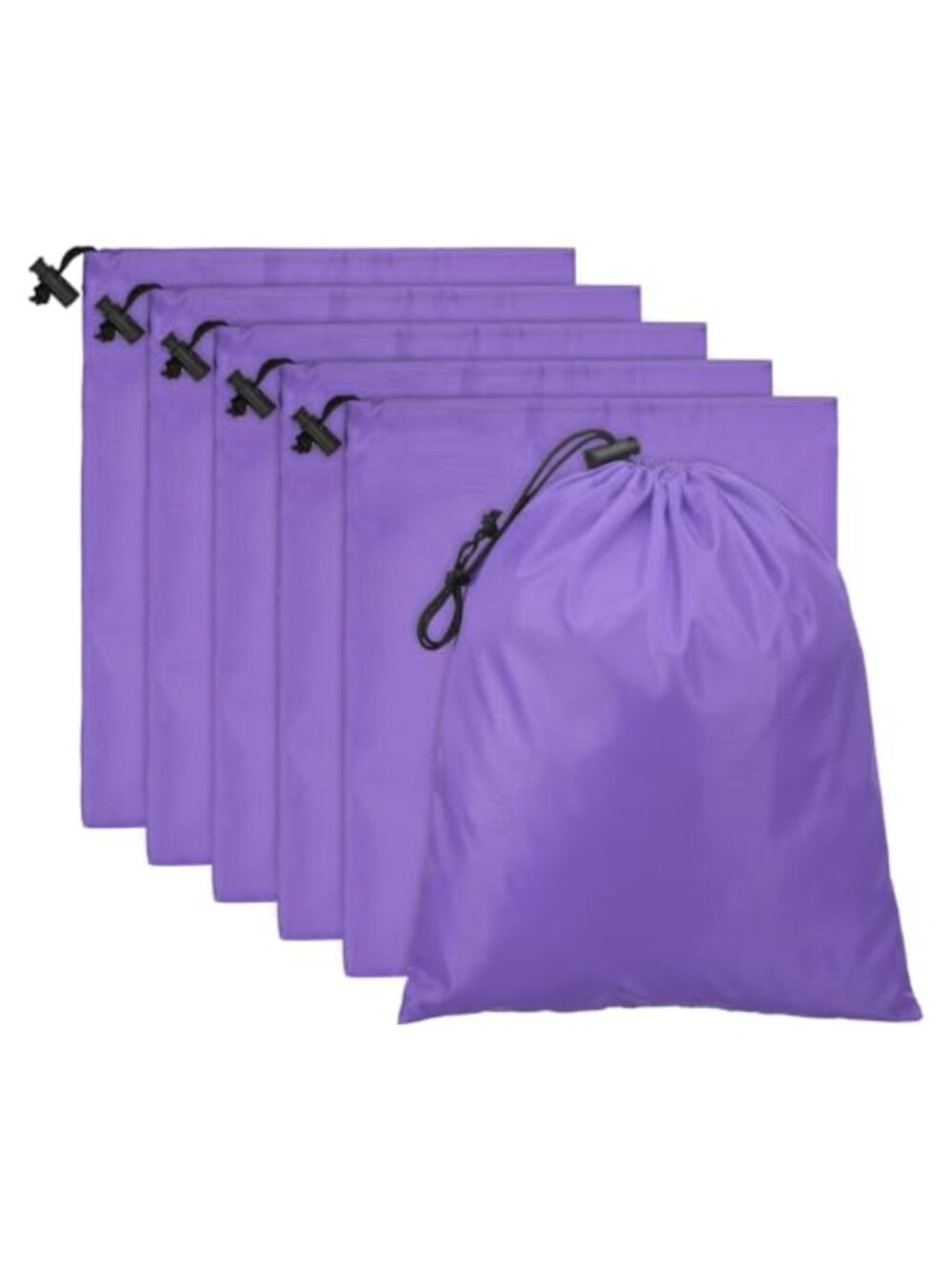 6 Pack Drawstring Bags 14x16 Inch Waterproof 210D Polyester Stuff Sack Cinch
